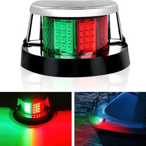 Nilight Marine Boat Navigation Light 24LED Red Green LED Port Starboard Signals Bow Lights 12V Waterproof for Skeeter Yacht Pontoon Speedboat Sailboats Fishing Boats